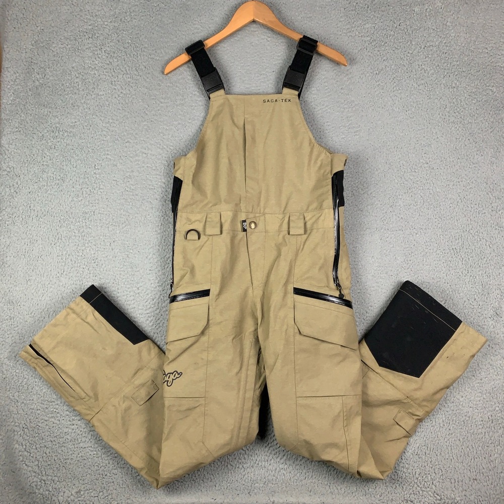 Saga Anomie Bib Pants Adult Small S Tan Ski Snowboard Waterproof Cargo Technical